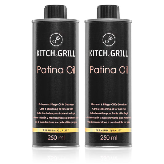 Kitch.Grill® Einbrenn- und Pflege-Öl für Gusseisen Doppelset - Kitch.Grill